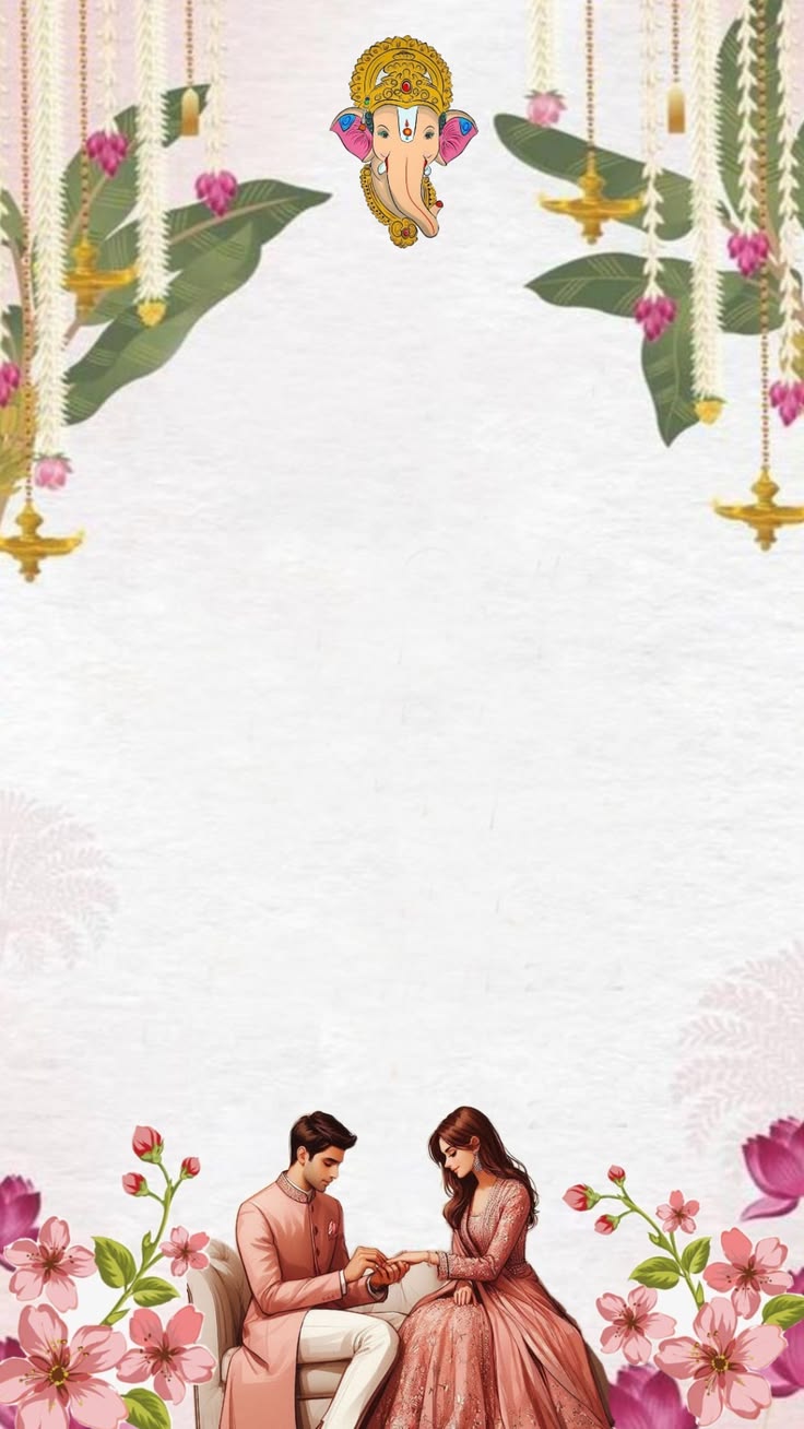 Botanical Garden Engagement Invitation Card - Sagai Card — Engagement Invitation template preview