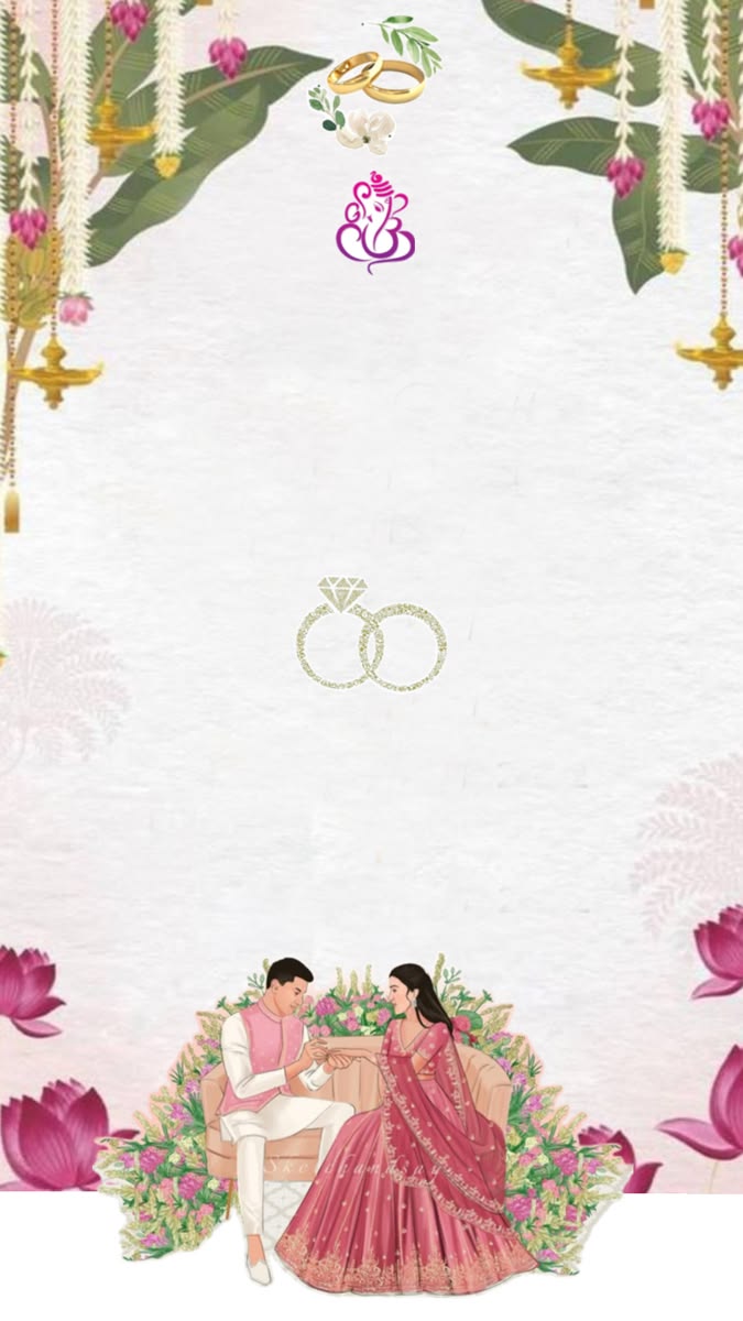 Golden Frame Engagement Invitation Card - Sagai Card — Engagement Invitation template preview