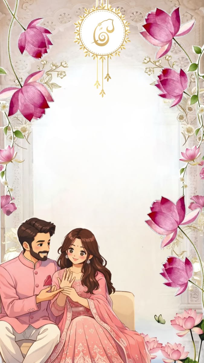 Geometric Dance Engagement Invitation Card - Sagai Card — Engagement Invitation template preview