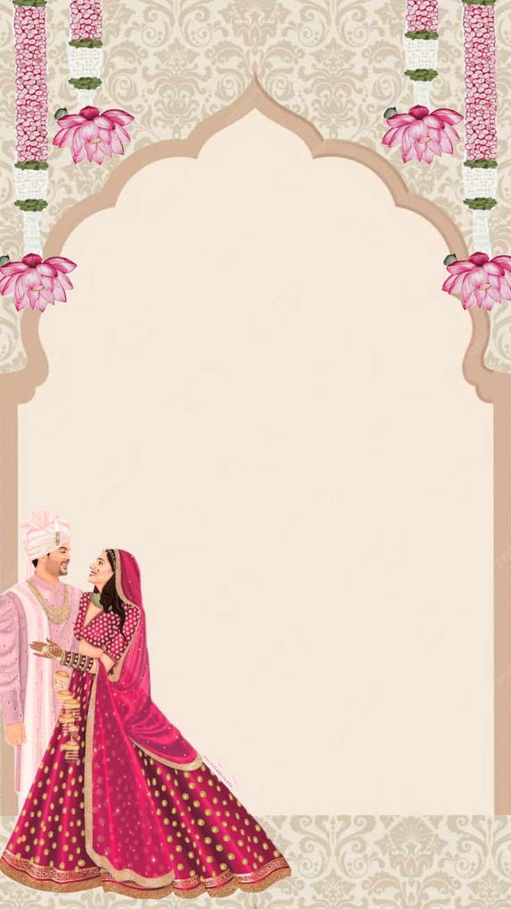 Crimson Curtain Wedding Invitation Card - लग्न पत्रिका — Wedding Invitation template preview